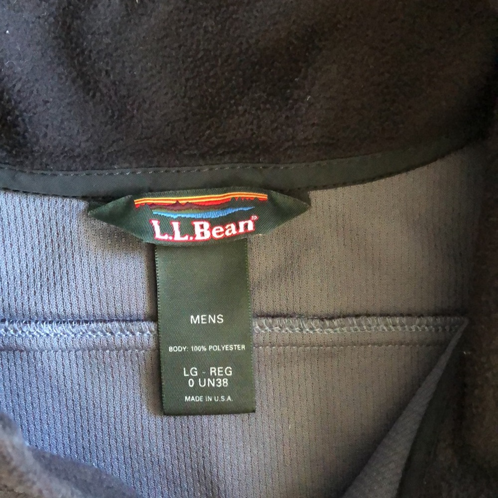 L.L.Bean Men’s Black Fleece Vest Large - Picture 6 of 9